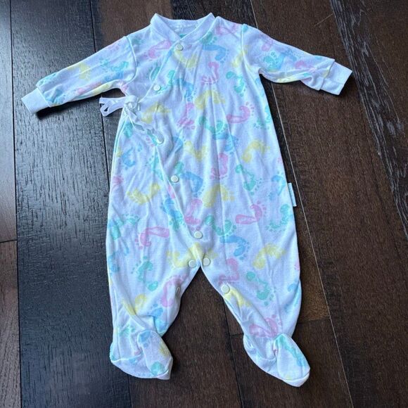 Vintage little me footprint sleeper baby girl size 12/17lbs medium 3-6 mos soft - Picture 1 of 9